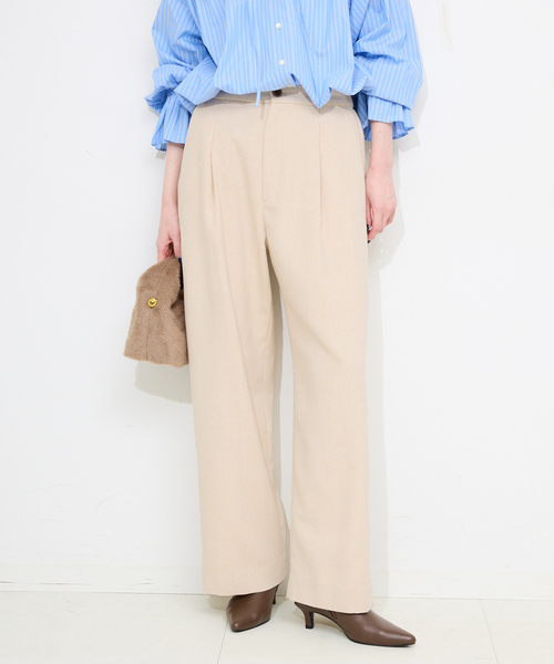 SLOBE IENA（スローブイエナ）の「ツイードリラックススラックス（スラックス・レディース・ブラック/ベージュ・36/38）」の19枚目の写真