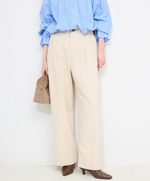 SLOBE IENA（スローブイエナ）の「ツイードリラックススラックス（スラックス・レディース・ブラック/ベージュ・36/38）」の20枚目の写真