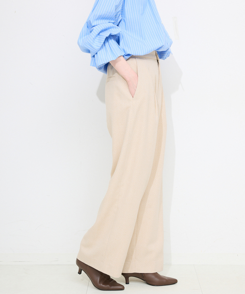 SLOBE IENA（スローブイエナ）の「ツイードリラックススラックス（スラックス・レディース・ブラック/ベージュ・36/38）」の21枚目の写真