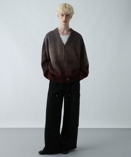 HARE（ハレ）の「ダブルニーワイドパンツ(HARE)（その他パンツ・メンズ・ブラック/ライトグレー・MEDIUM/SMALL）」の3枚目の写真