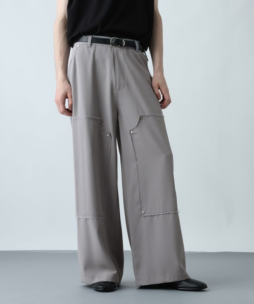 HARE（ハレ）の「ダブルニーワイドパンツ(HARE)（その他パンツ・メンズ・ブラック/ライトグレー・MEDIUM/SMALL）」の10枚目の写真