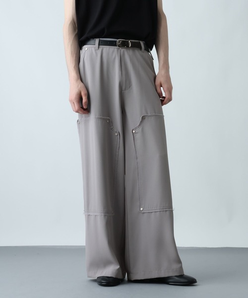 HARE（ハレ）の「ダブルニーワイドパンツ(HARE)（その他パンツ・メンズ・ブラック/ライトグレー・MEDIUM/SMALL）」の11枚目の写真