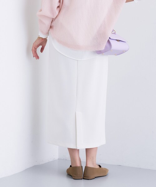 INDIVI（インディヴィ）の「【SETUP可能／Iライン】ダンボールジャージスカート（スカート・レディース・オフホワイト/チャコールグレー/ネイビー・05/13/15 /36/38/40/19）」の5枚目の写真