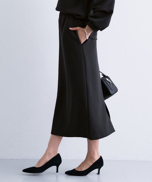 INDIVI（インディヴィ）の「【SETUP可能／Iライン】ダンボールジャージスカート（スカート・レディース・オフホワイト/チャコールグレー/ネイビー・05/13/15 /36/38/40/19）」の9枚目の写真