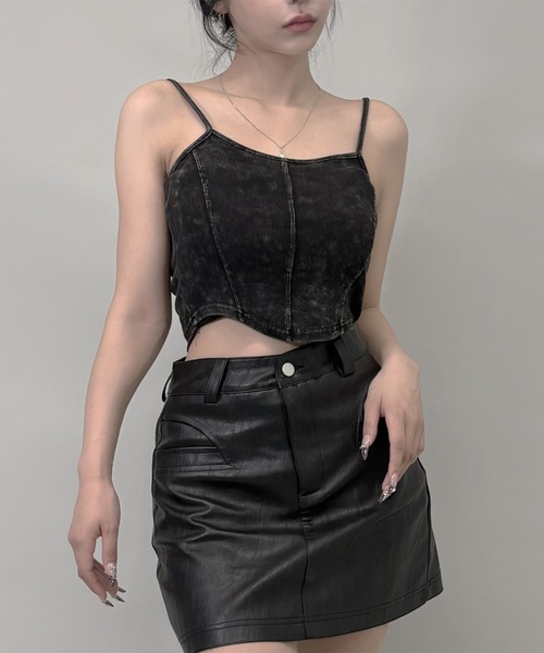 FOLLOWIN（フォロウィン）の「[SET UP]ヴィンテージショートフーディ＆リブキャミセット（パーカー・レディース・チャコールグレー・FREE）」の10枚目の写真