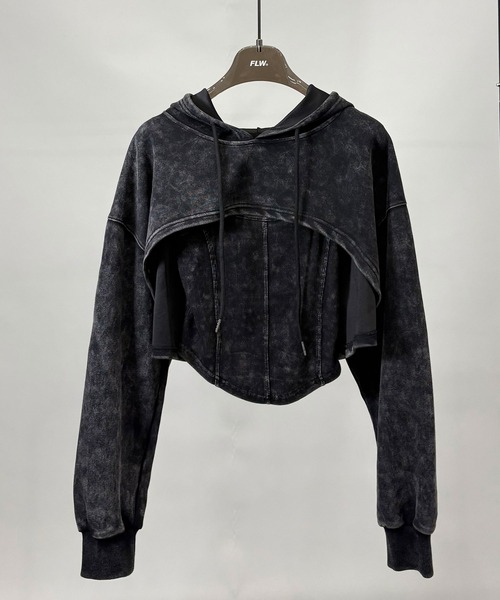 FOLLOWIN（フォロウィン）の「[SET UP]ヴィンテージショートフーディ＆リブキャミセット（パーカー・レディース・チャコールグレー・FREE）」の15枚目の写真