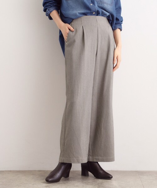 grove（グローブ）の「【選べる着丈/多機能】裏起毛ハイパーストレッチワイドパンツ（その他パンツ・レディース・ベージュ系1/ナチュラル/ブラック/アイボリー系1/ダークブラウン系1・03/02/01/04/23/22/21/13/12/11/05）」の5枚目の写真