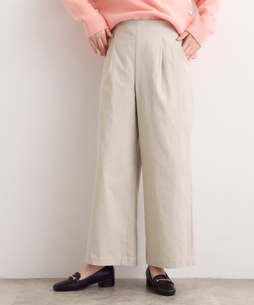 grove（グローブ）の「【選べる着丈/多機能】裏起毛ハイパーストレッチワイドパンツ（その他パンツ・レディース・ベージュ系1/ナチュラル/ブラック/アイボリー系1/ダークブラウン系1・03/02/01/04/23/22/21/13/12/11/05）」の4枚目の写真