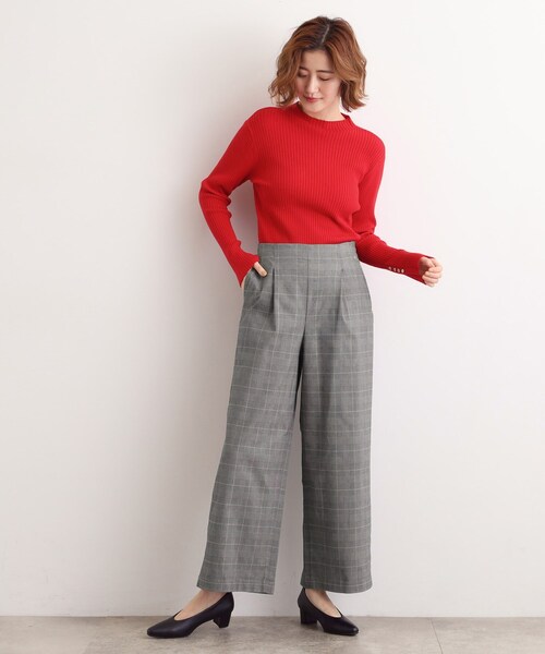 grove（グローブ）の「【選べる着丈/多機能】裏起毛ハイパーストレッチワイドパンツ（その他パンツ・レディース・ベージュ系1/ナチュラル/ブラック/アイボリー系1/ダークブラウン系1・03/02/01/04/23/22/21/13/12/11/05）」の12枚目の写真