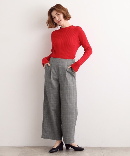 grove（グローブ）の「【選べる着丈/多機能】裏起毛ハイパーストレッチワイドパンツ（その他パンツ・レディース・ベージュ系1/ナチュラル/ブラック/アイボリー系1/ダークブラウン系1・03/02/01/04/23/22/21/13/12/11/05）」の13枚目の写真