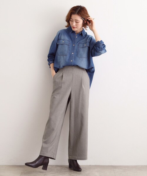 grove（グローブ）の「【選べる着丈/多機能】裏起毛ハイパーストレッチワイドパンツ（その他パンツ・レディース・ベージュ系1/ナチュラル/ブラック/アイボリー系1/ダークブラウン系1・03/02/01/04/23/22/21/13/12/11/05）」の20枚目の写真