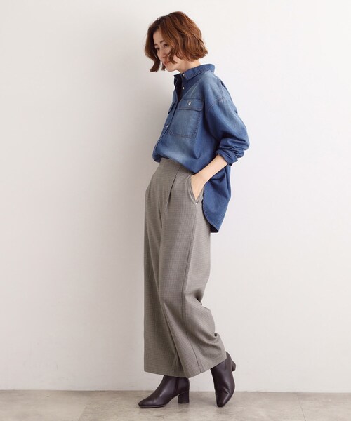 grove（グローブ）の「【選べる着丈/多機能】裏起毛ハイパーストレッチワイドパンツ（その他パンツ・レディース・ベージュ系1/ナチュラル/ブラック/アイボリー系1/ダークブラウン系1・03/02/01/04/23/22/21/13/12/11/05）」の21枚目の写真