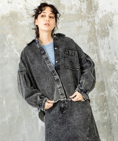 セール】【WEB限定】ペプラムデニムブルゾン（ブルゾン）｜ADAM