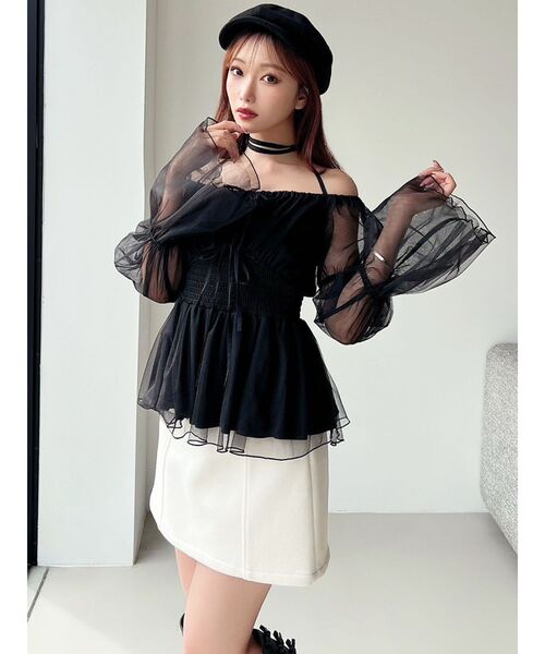 RESEXXY（リゼクシー）の「台形ミニスカート（スカート・レディース・チャコールグレー/アイボリー/ブラック・FREE）」の6枚目の写真