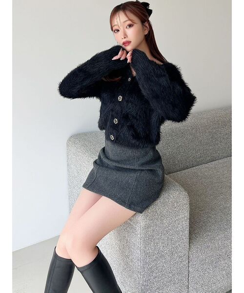 RESEXXY（リゼクシー）の「台形ミニスカート（スカート・レディース・チャコールグレー/アイボリー/ブラック・FREE）」の9枚目の写真