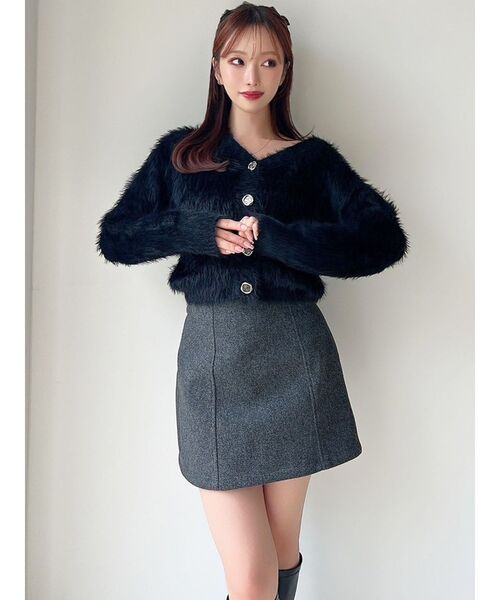 RESEXXY（リゼクシー）の「台形ミニスカート（スカート・レディース・チャコールグレー/アイボリー/ブラック・FREE）」の10枚目の写真