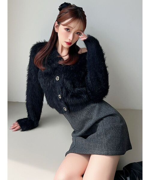 RESEXXY（リゼクシー）の「台形ミニスカート（スカート・レディース・チャコールグレー/アイボリー/ブラック・FREE）」の12枚目の写真