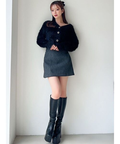 RESEXXY（リゼクシー）の「台形ミニスカート（スカート・レディース・チャコールグレー/アイボリー/ブラック・FREE）」の13枚目の写真