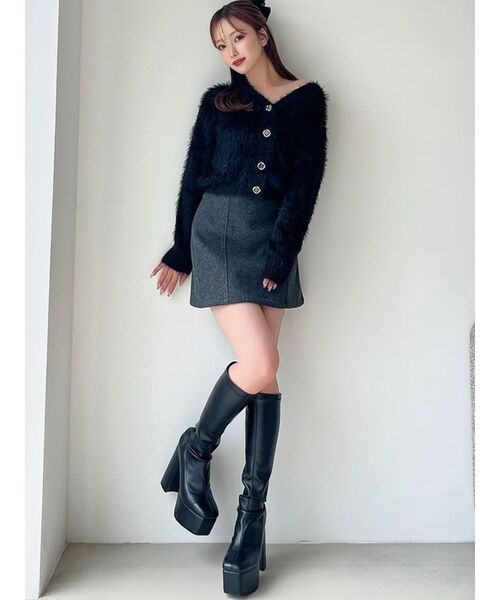 RESEXXY（リゼクシー）の「台形ミニスカート（スカート・レディース・チャコールグレー/アイボリー/ブラック・FREE）」の14枚目の写真