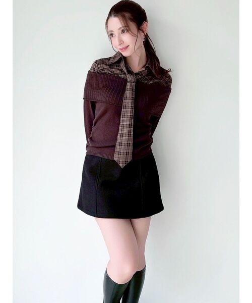 RESEXXY（リゼクシー）の「台形ミニスカート（スカート・レディース・チャコールグレー/アイボリー/ブラック・FREE）」の18枚目の写真