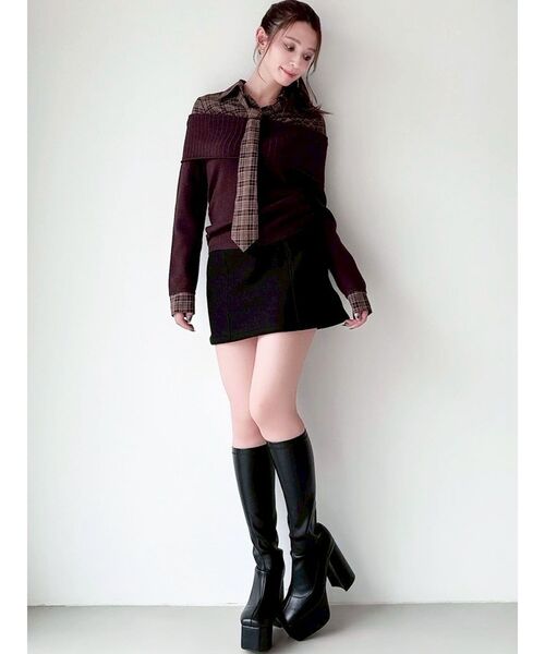 RESEXXY（リゼクシー）の「台形ミニスカート（スカート・レディース・チャコールグレー/アイボリー/ブラック・FREE）」の20枚目の写真