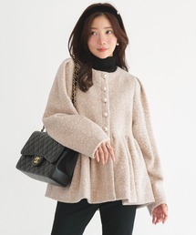 テディボア ペプラム パーティー ジャケット ｜ アウター / ボアコート / コート / ショートコート