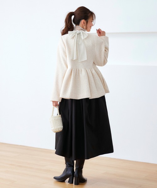 RUIRUE BOUTIQUE(ルイルエブティック)の「テディボア ペプラム パーティー ジャケット | アウター / ボアコート / コート / ショートコート(その他アウター・レディース・サンドベージュ/ナチュラル/グレー・L/M)」の9枚目の写真