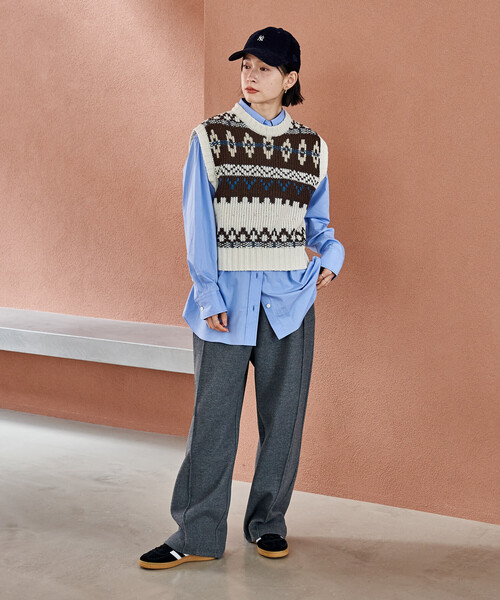 FREAK'S STORE（フリークスストア）の「限定展開 ノルディックニットベスト（ベスト・レディース・チャコールグレー/オフホワイト/ネイビー・ﾌﾘ-）」の22枚目の写真