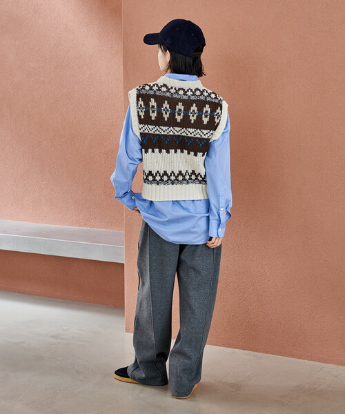 FREAK'S STORE（フリークスストア）の「限定展開 ノルディックニットベスト（ベスト・レディース・チャコールグレー/オフホワイト/ネイビー・ﾌﾘ-）」の11枚目の写真