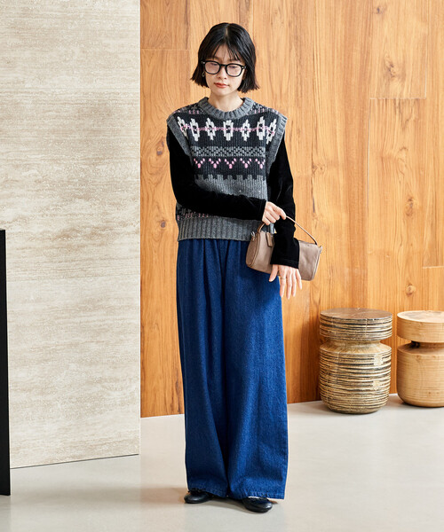 FREAK'S STORE（フリークスストア）の「限定展開 ノルディックニットベスト（ベスト・レディース・チャコールグレー/オフホワイト/ネイビー・ﾌﾘ-）」の17枚目の写真