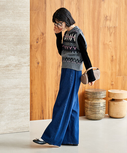 FREAK'S STORE（フリークスストア）の「限定展開 ノルディックニットベスト（ベスト・レディース・チャコールグレー/オフホワイト/ネイビー・ﾌﾘ-）」の21枚目の写真