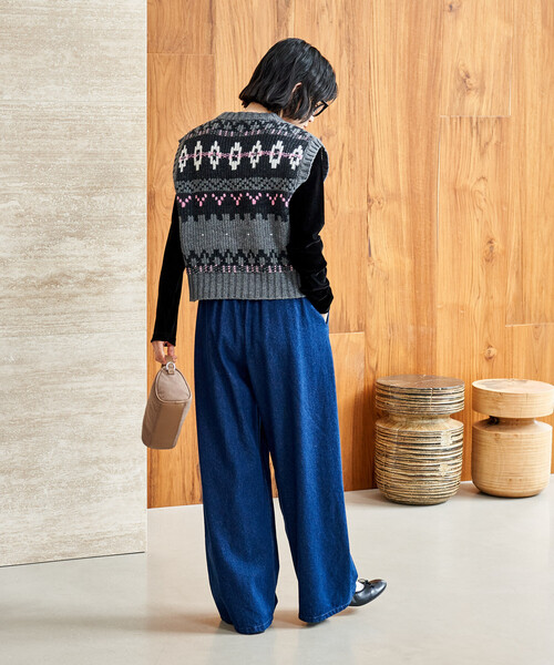 FREAK'S STORE（フリークスストア）の「限定展開 ノルディックニットベスト（ベスト・レディース・チャコールグレー/オフホワイト/ネイビー・ﾌﾘ-）」の14枚目の写真