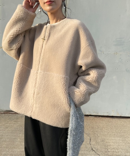 MICA&DEAL/マイカアンドディール] リバーシブル ボアショートコート