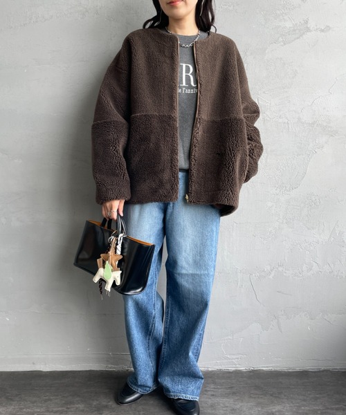 MICA&DEAL/マイカアンドディール] リバーシブル ボアショートコート