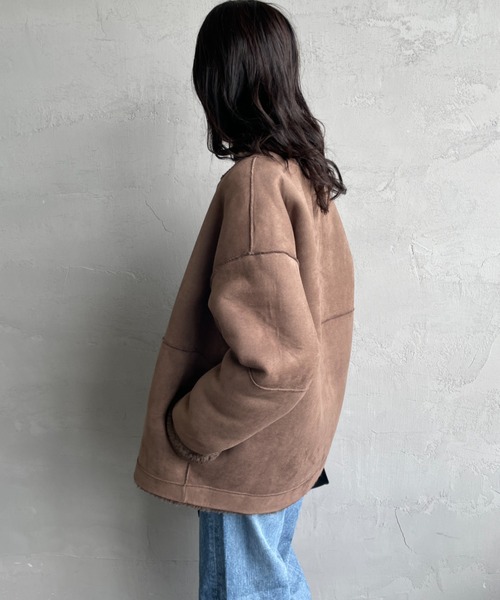 MICA&DEAL/マイカアンドディール] リバーシブル ボアショートコート