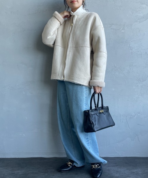 MICA&DEAL/マイカアンドディール] リバーシブル ボアショートコート