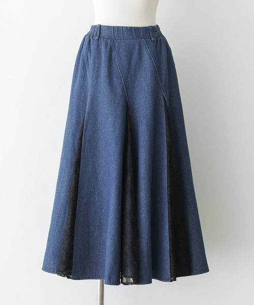 somari imagination（ソマリ イマジネーション）の「『デニムレース切り替えスカート』（デニムスカート・レディース・ネイビー/ブラック・2/1）」の22枚目の写真