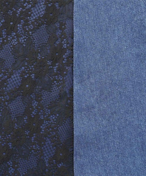 somari imagination（ソマリ イマジネーション）の「『デニムレース切り替えスカート』（デニムスカート・レディース・ネイビー/ブラック・2/1）」の9枚目の写真