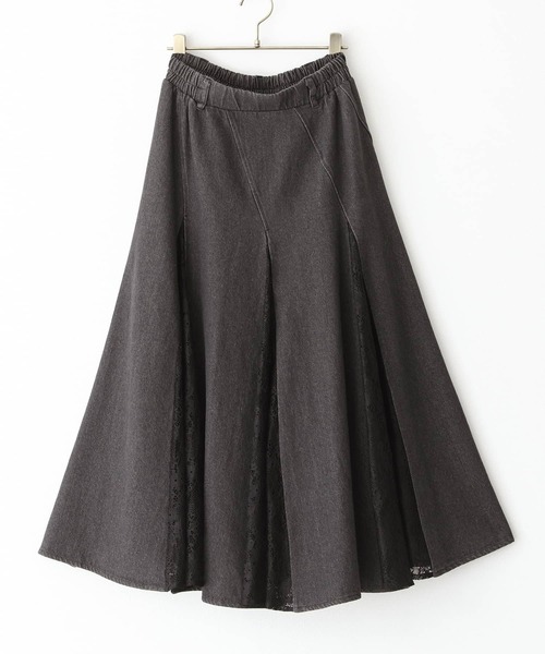 somari imagination（ソマリ イマジネーション）の「『デニムレース切り替えスカート』（デニムスカート・レディース・ネイビー/ブラック・2/1）」の12枚目の写真