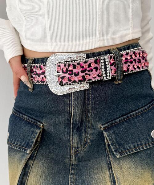 WEGO（ウィゴー）の「WEGO/ビジューラメシャギーベルト（ベルト・レディース・その他1/ベージュ/ピンク/その他3/その他2/ホワイト・FREE）」の5枚目の写真