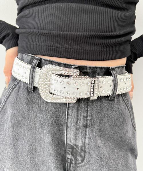 WEGO（ウィゴー）の「WEGO/ビジューラメシャギーベルト（ベルト・レディース・その他1/ベージュ/ピンク/その他3/その他2/ホワイト・FREE）」の2枚目の写真