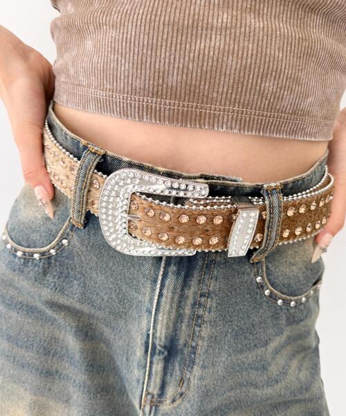 WEGO（ウィゴー）の「WEGO/ビジューラメシャギーベルト（ベルト・レディース・その他1/ベージュ/ピンク/その他3/その他2/ホワイト・FREE）」の10枚目の写真