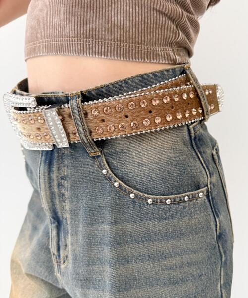 WEGO（ウィゴー）の「WEGO/ビジューラメシャギーベルト（ベルト・レディース・その他1/ベージュ/ピンク/その他3/その他2/ホワイト・FREE）」の13枚目の写真