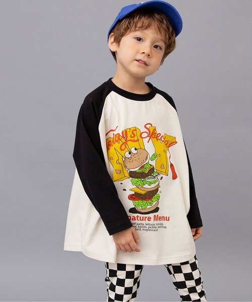 BREEZE（ブリーズ）の「【ジュニア対応】B NEWJACK ラグラングラフィックTシャツ（Tシャツ/カットソー・キッズ・ミント/ブラック/グリーン/レッド/グレー/オフホワイト・140/150/160/130/90/100/110/120）」の2枚目の写真