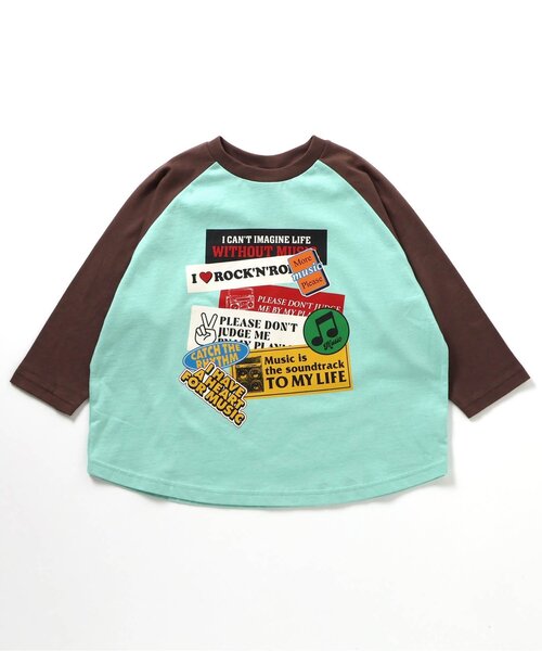 BREEZE（ブリーズ）の「【ジュニア対応】B NEWJACK ラグラングラフィックTシャツ（Tシャツ/カットソー・キッズ・ミント/ブラック/グリーン/レッド/グレー/オフホワイト・140/150/160/130/90/100/110/120）」の6枚目の写真