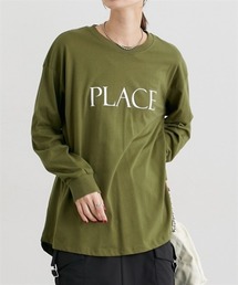 ロング丈長袖ロゴＴシャツ