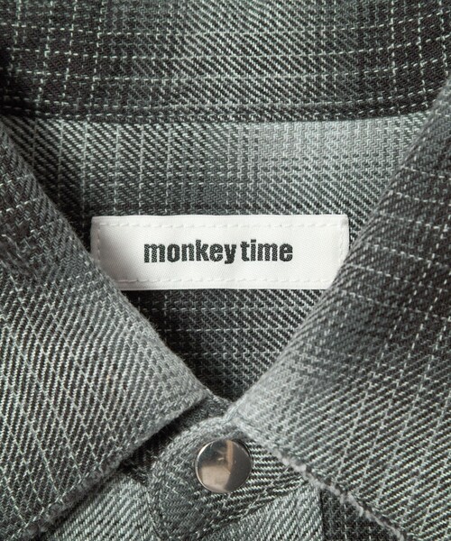 MONKEY TIME（モンキータイム）の「ディストレスト ネル チェック シャツ（シャツ/ブラウス・メンズ・ブラック/オフホワイト・S/M/L/XL）」の18枚目の写真