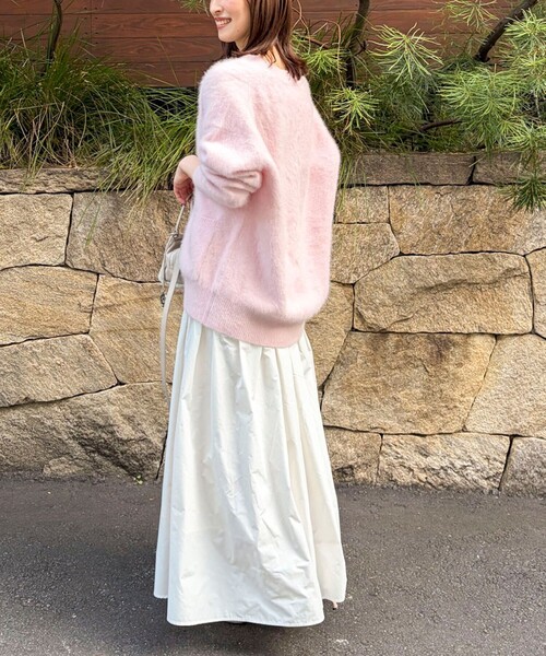 カシミヤ混ヘアリーVネックカーディガン（カーディガン/ボレロ