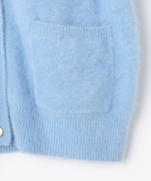 NOLLEY’S Sophi（ノーリーズソフィ）の「カシミヤ混ヘアリーVネックカーディガン（カーディガン/ボレロ・レディース・オフホワイト/サックスブルー/ベビーピンク/ブラック・38）」の11枚目の写真
