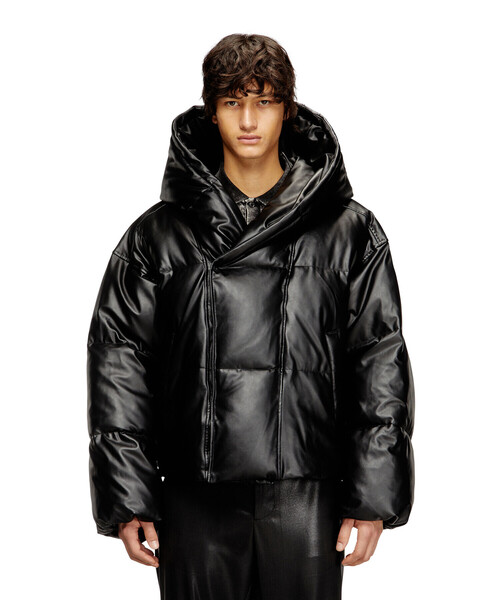 メンズ ブラックパファージャケット W-MYLEY（ブルゾン）｜DIESEL